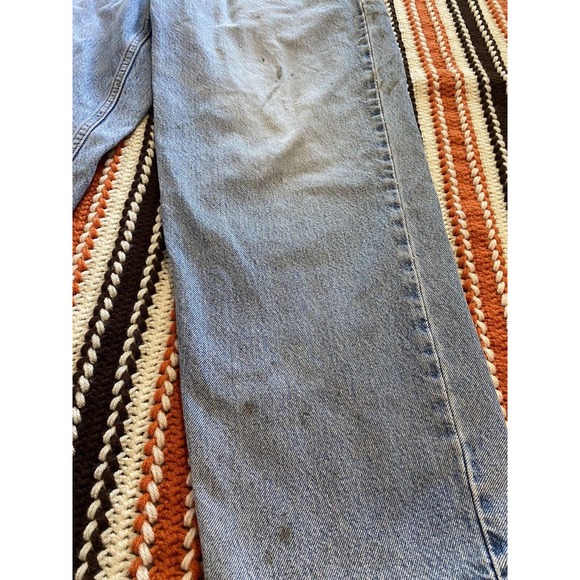 Levis Mens 560 Jeans 34x27 Loose Fit Blue Denim Medium Wash Whiskering Workwear - Picture 5 of 15